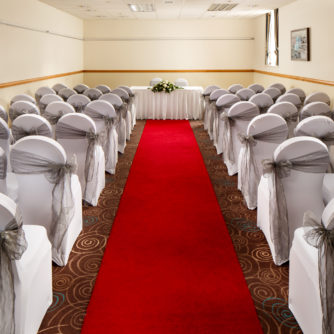 The broker suite prepared for a wedding ceremony at mercure glasgow city hotel