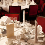 The buchanan suite set for a wedding breakfast at mercure glasgow city hotel